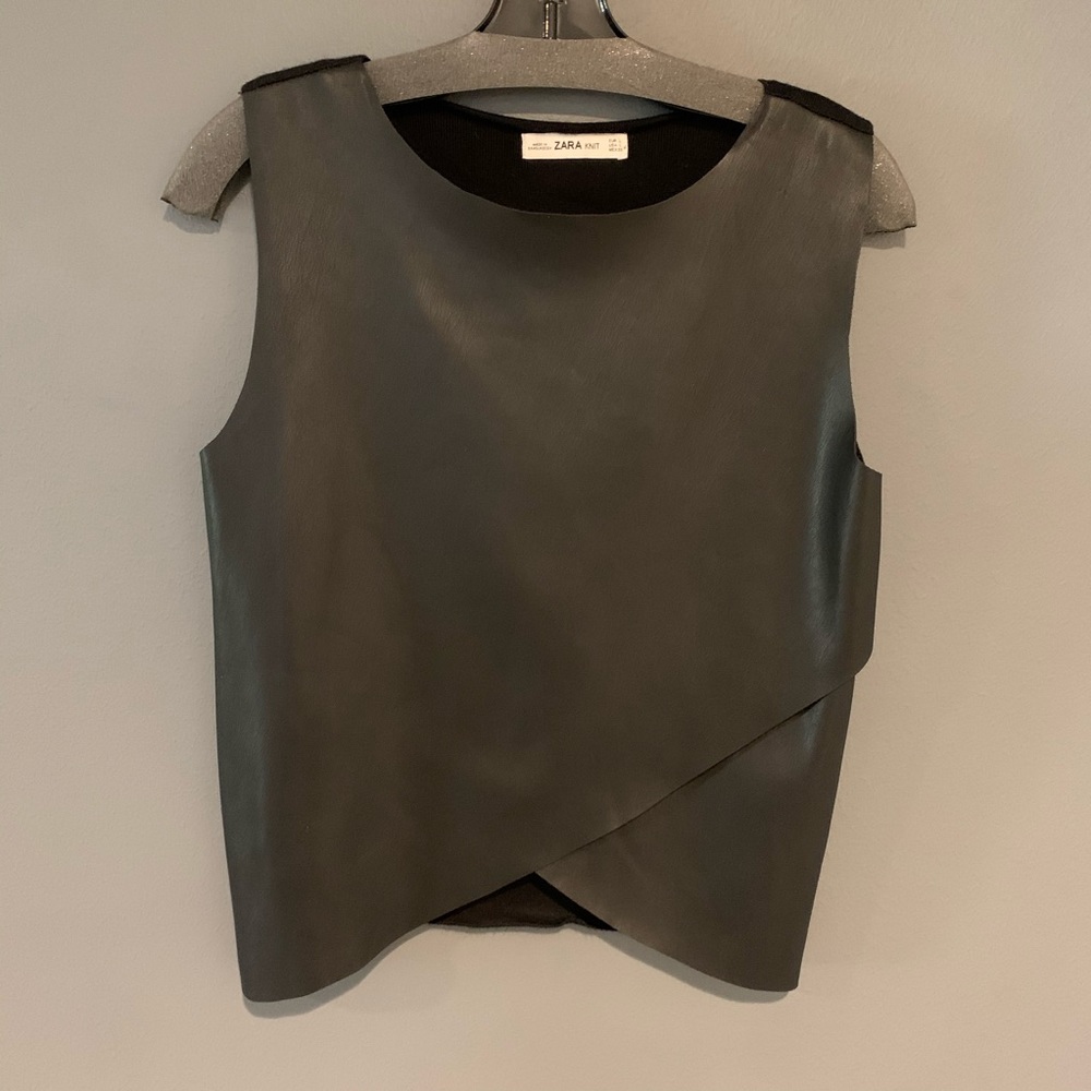 Zara Leather Sleeveless Top